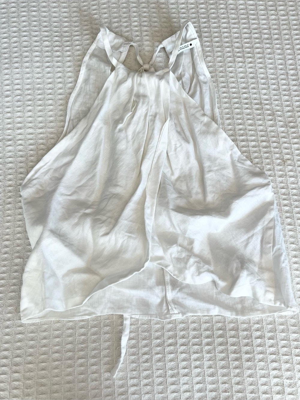 Zara White Sleeveless Cross Front Crop Top medium